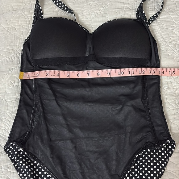 Niptuck Multi Fit Cup One Piece Swimsuit Black White Polka Dot Size 8 - Picture 13 of 16